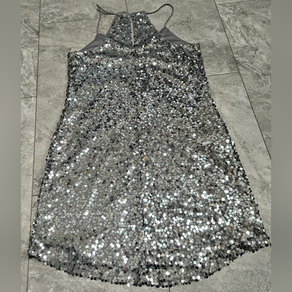 COPY - Express Sequin Gray Racerback Dress S - Picture 2 of 4